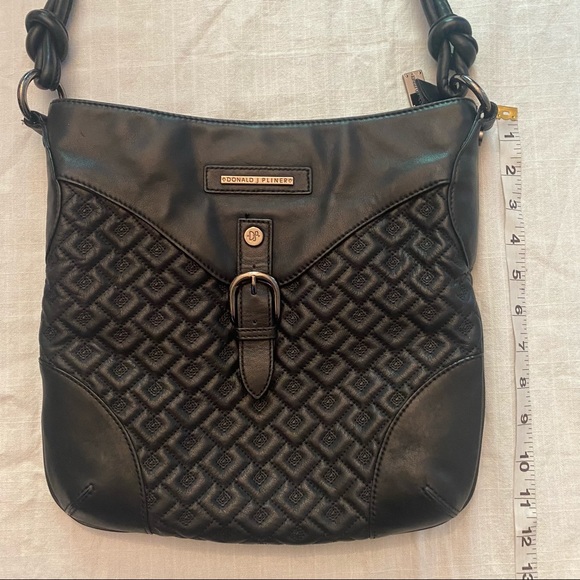 DONALD J PILNER quilted black leather shoulder bag - Picture 6 of 6